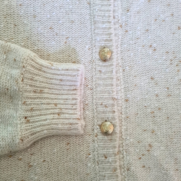 GANT wool blend gold yarns cream cardigan size M - Picture 5 of 8